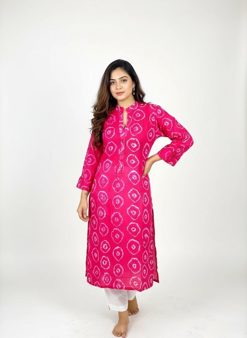 বাটিক কুর্তি গোলাপি